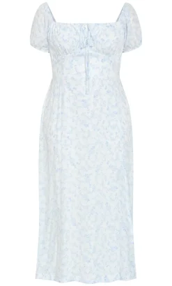 Serina Print Maxi Dress - white