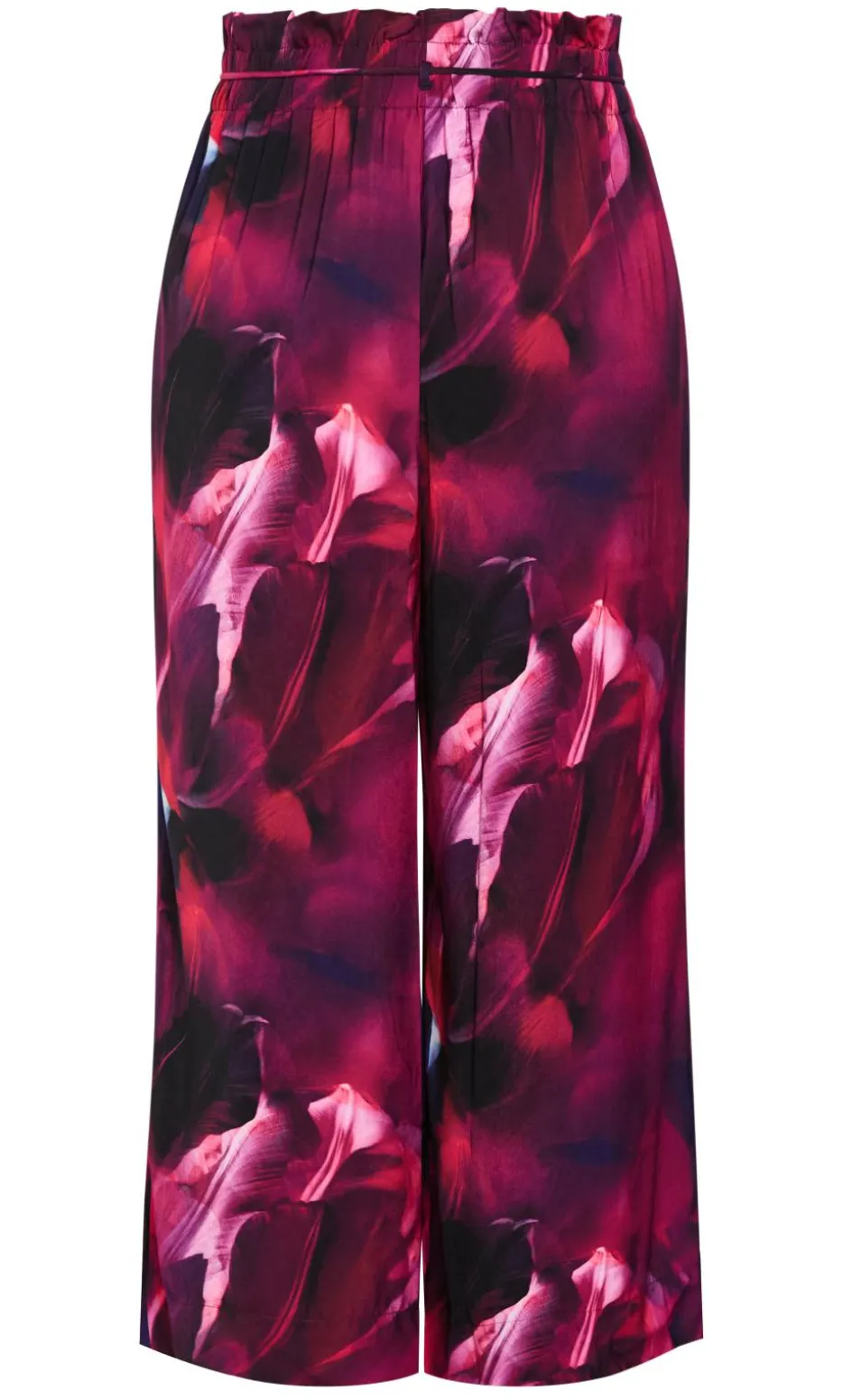 Shania Vivid Print Wide Leg Pant - deep plum