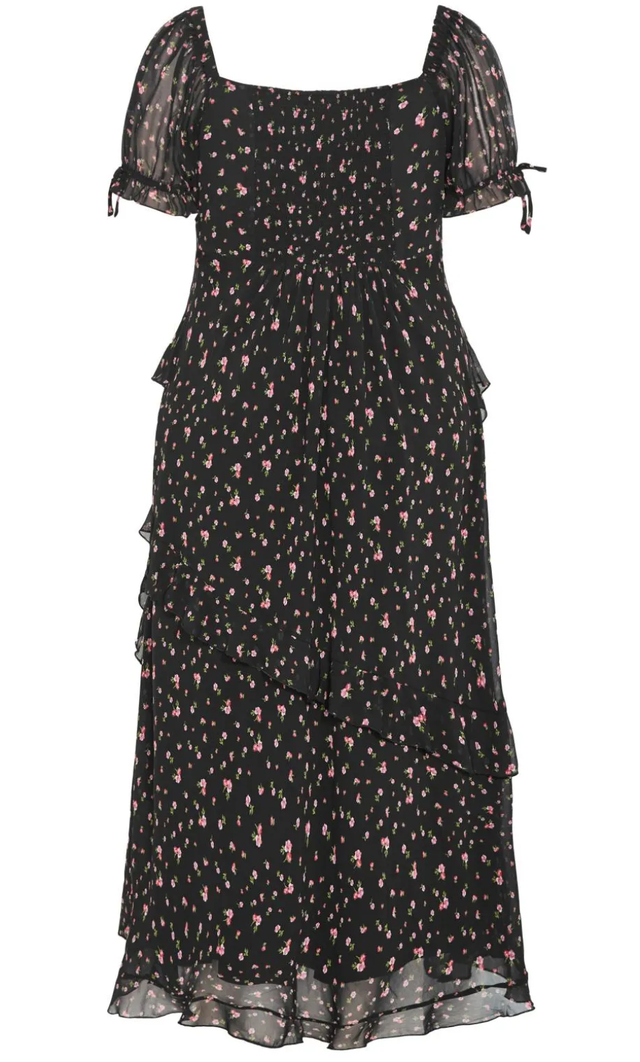 Shayla Ditsy Print Maxi Dress - black