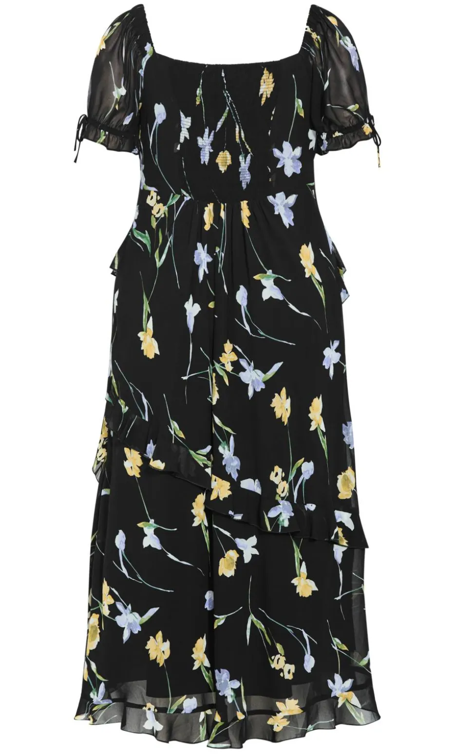 Shayla Petal Print Maxi Dress - black