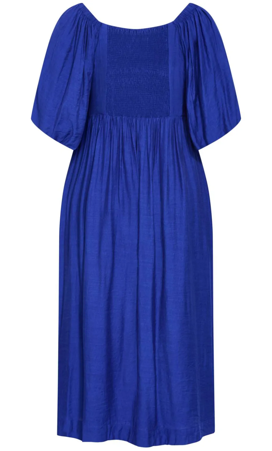 Sheree Puff Sleeve Midi Dress - ocean blue