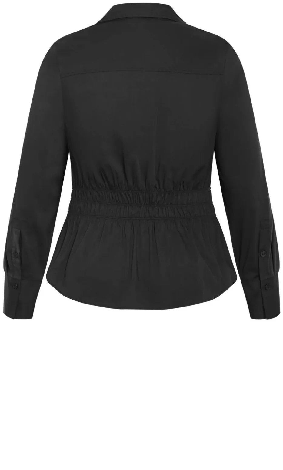Shirred Waist Shirt - black