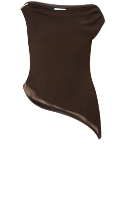 Skyla Off Shoulder Top - chocolate