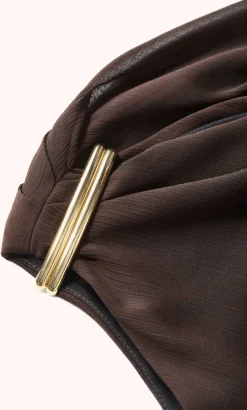 Skyla Off Shoulder Top - chocolate