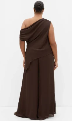 Skyla Off Shoulder Top - chocolate