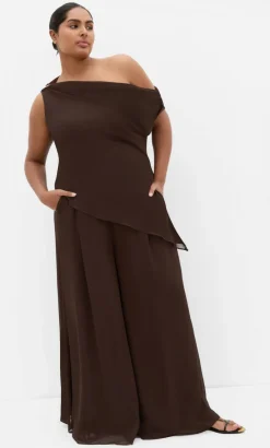 Skyla Wide Leg Pant - chocolate