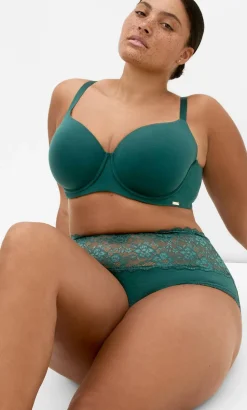 Smooth & Chic Cotton T-Shirt Bra - deep teal
