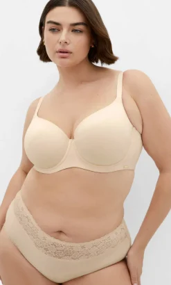 Smooth & Chic Cotton T-Shirt Bra - latte