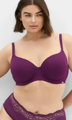 Smooth & Chic Cotton T-Shirt Bra - purple iris