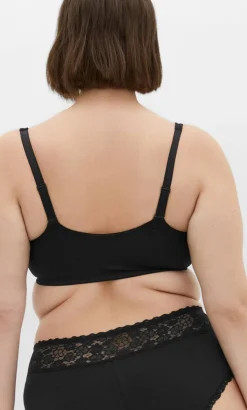 Smooth & Chic Front Close Cotton Push Up Bra - black