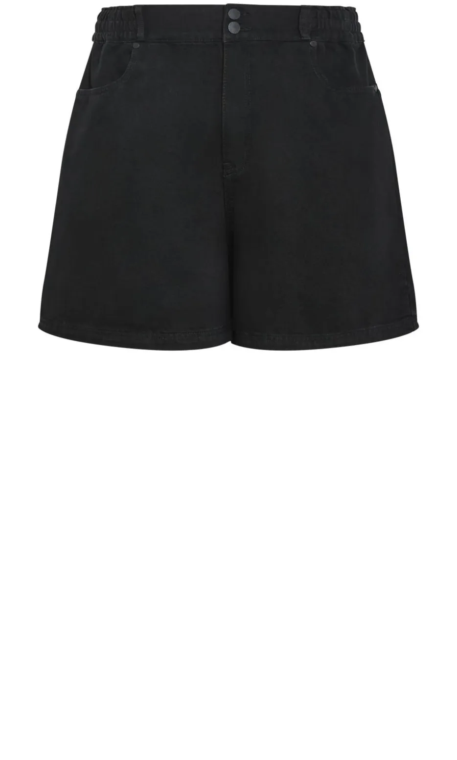 Stretch Waist Denim Short - black
