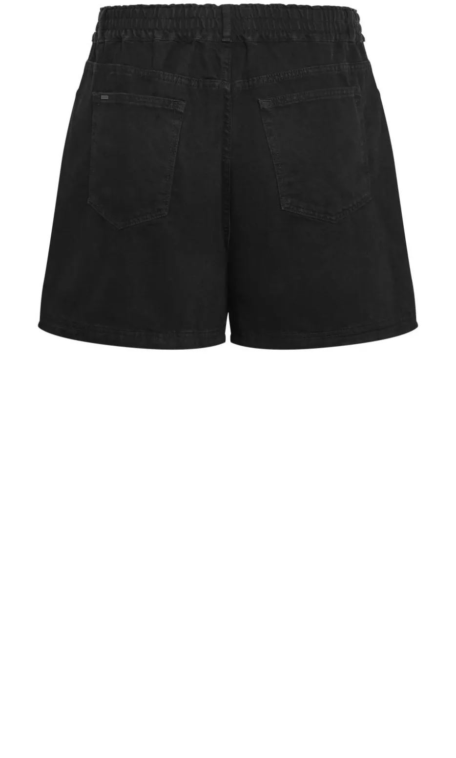 Stretch Waist Denim Short - black