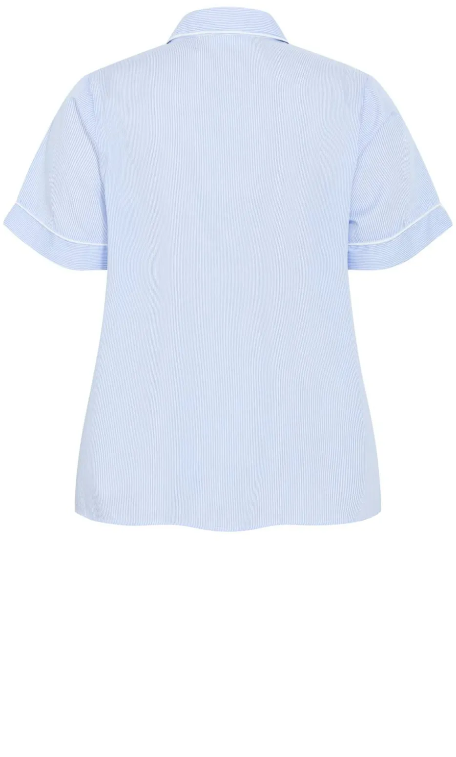 Stripe Cotton Pyjama Shirt - sky blue