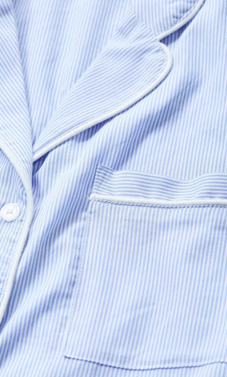 Stripe Cotton Pyjama Shirt - sky blue