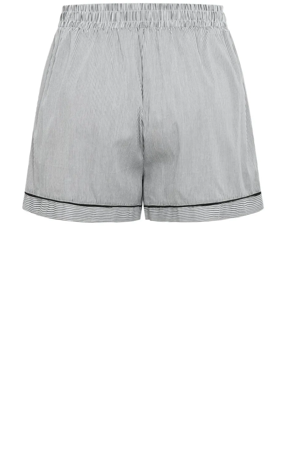 Stripe Cotton Pyjama Short - charcoal