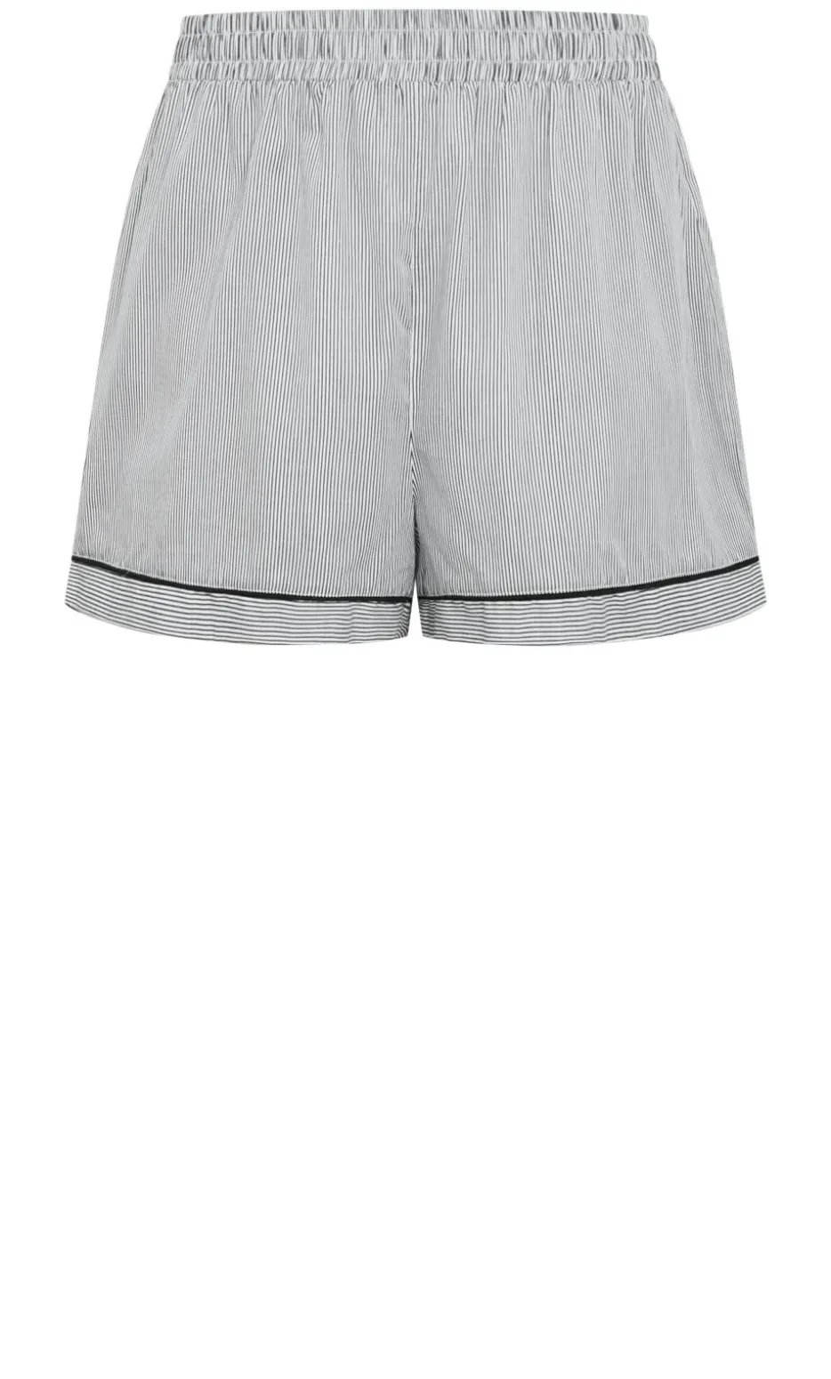 Stripe Cotton Pyjama Short - charcoal