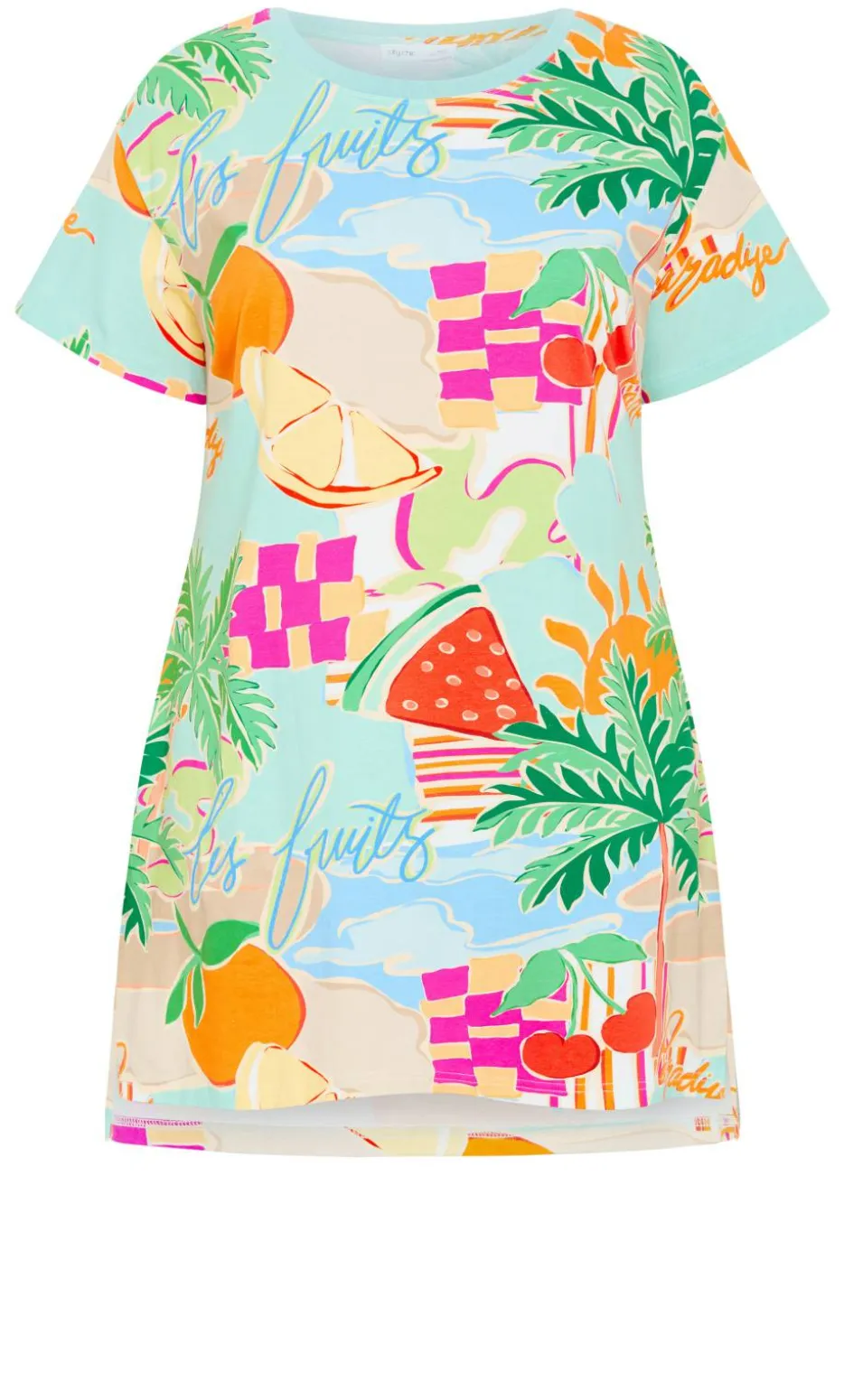 Summer Love Print Sleep Shirt - mint