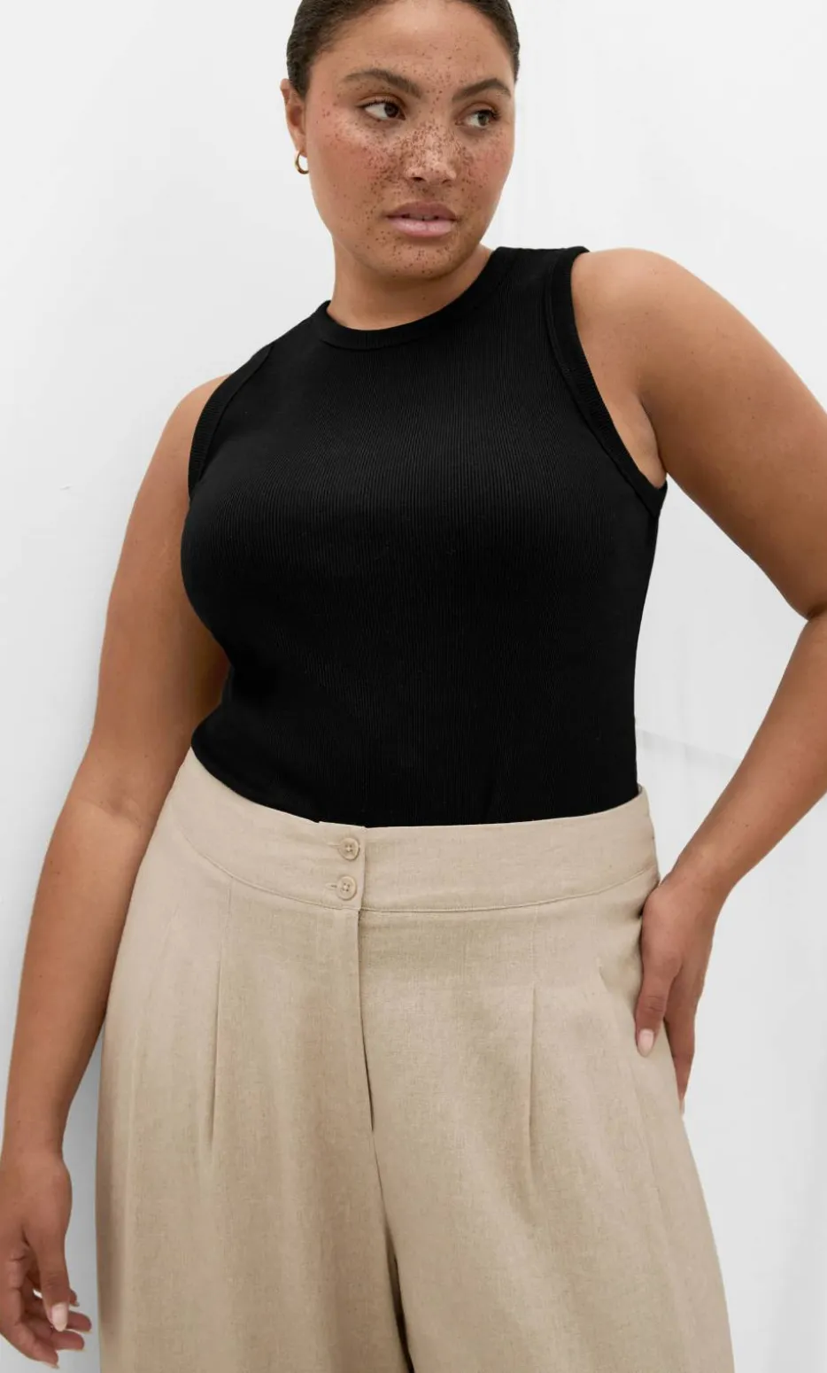 Talia Rib Tank - black