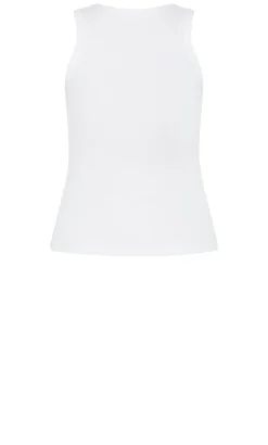 Talia Rib Tank - white