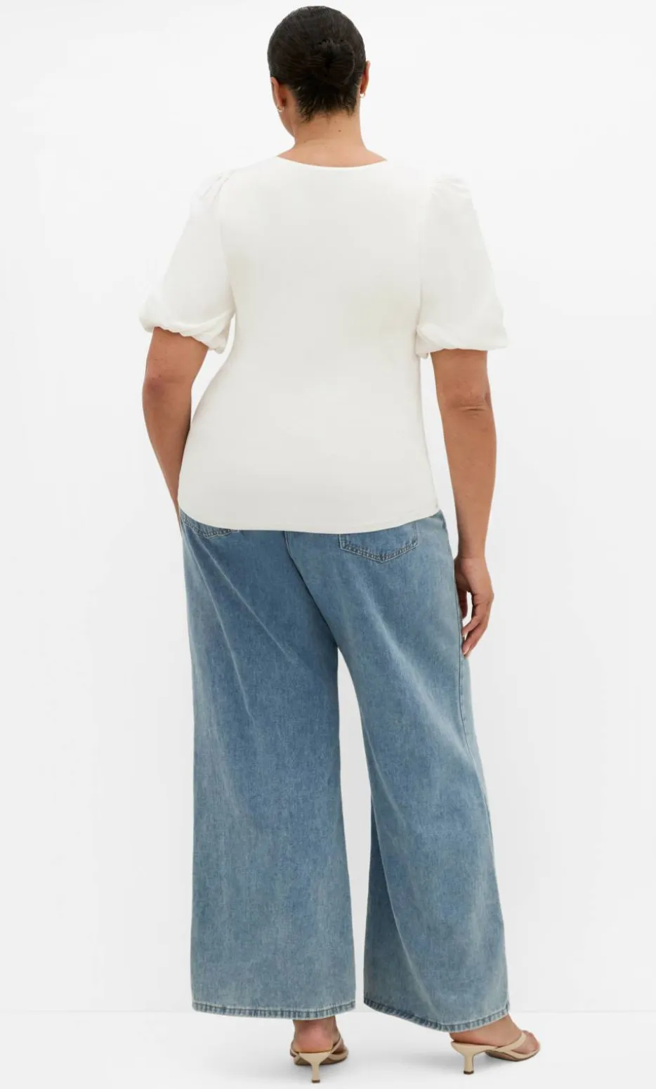 Tani Balloon Sleeve Top - white