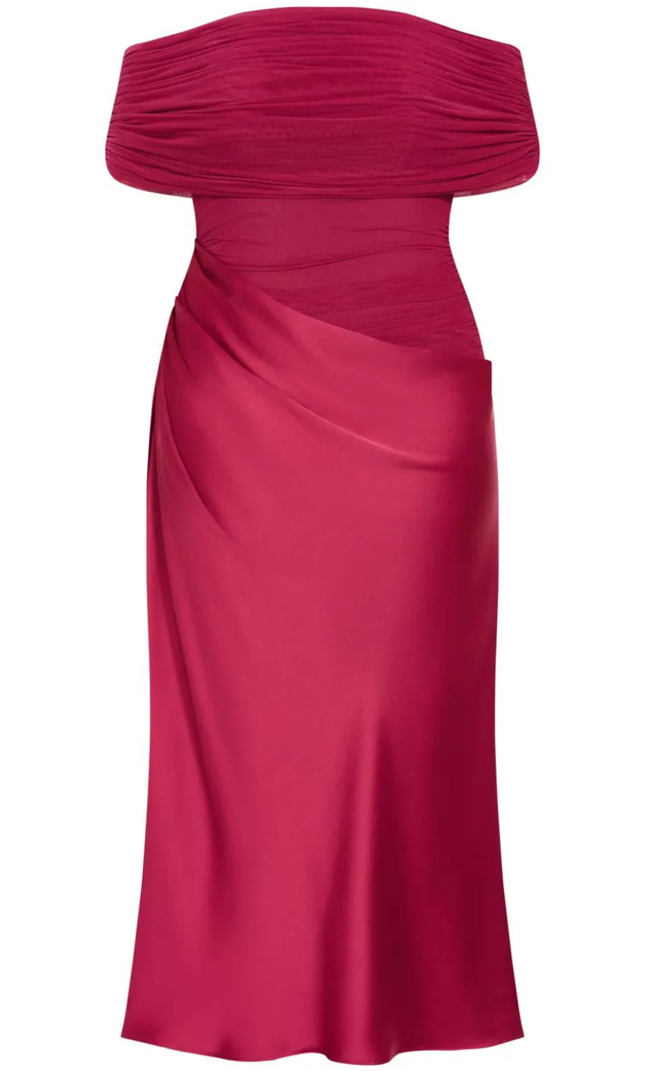 Tati Off Shoulder Maxi Dress - raspberry