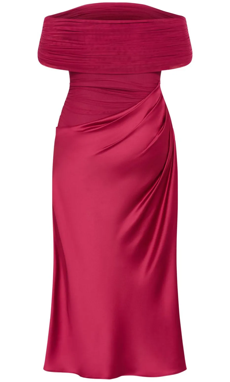 Tati Off Shoulder Maxi Dress - raspberry