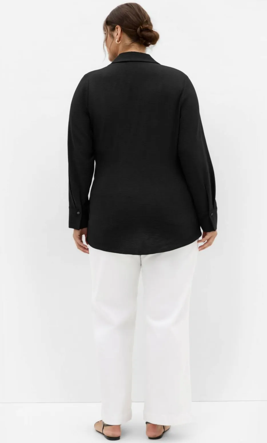 Telia Side Tie Shirt - black