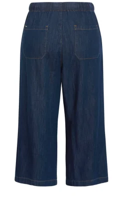 Tiana Cotton Denim Crop Pant - dark wash