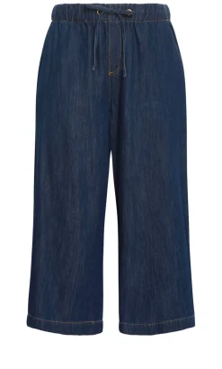 Tiana Cotton Denim Crop Pant - dark wash