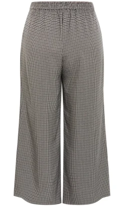 Tiana Plaid Wide Leg Pant - ecru