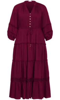 Tiana Tier Maxi Dress - berry