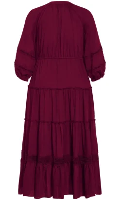 Tiana Tier Maxi Dress - berry