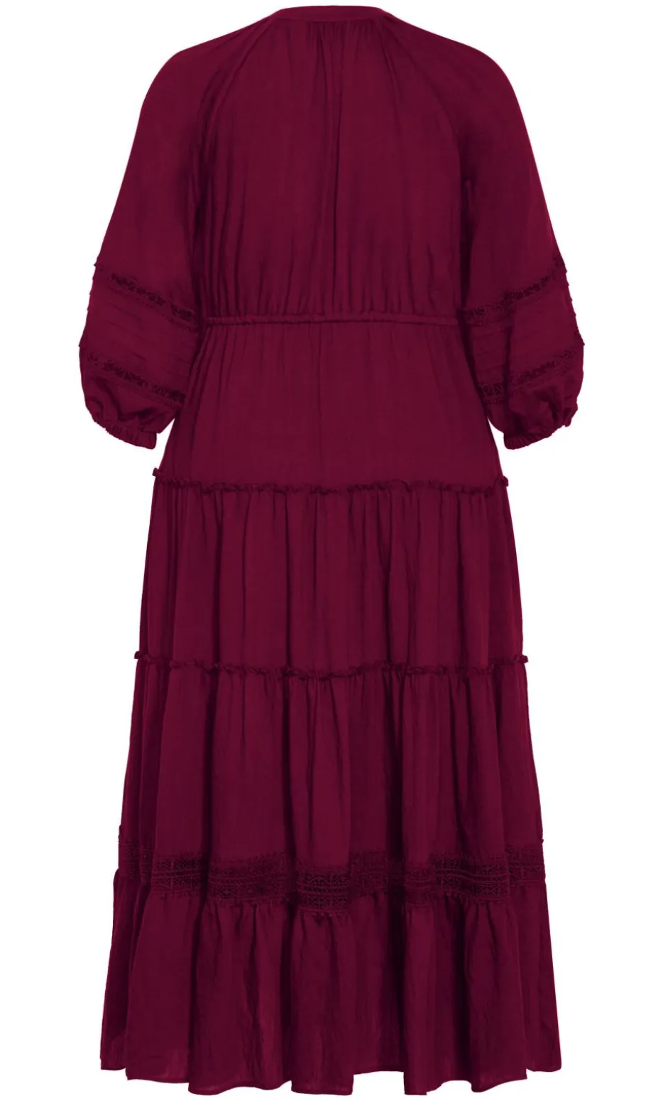 Tiana Tier Maxi Dress - berry