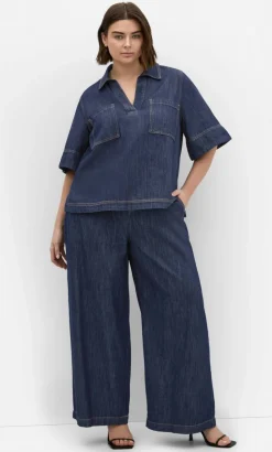 Tia Pocket Denim Shirt - dark wash
