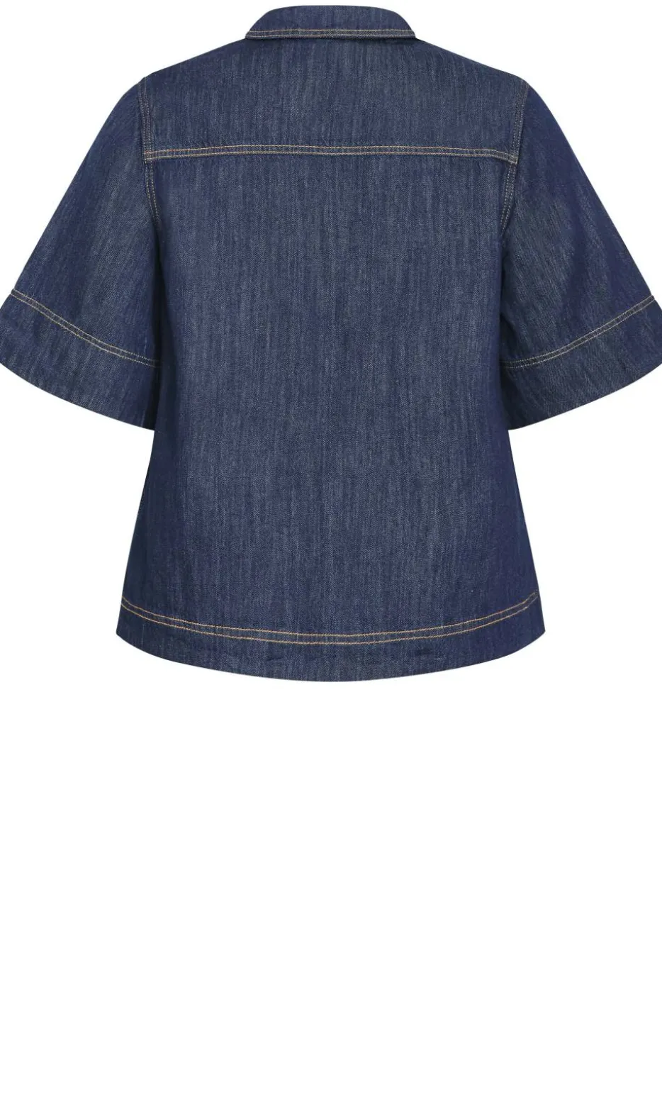 Tia Pocket Denim Shirt - dark wash