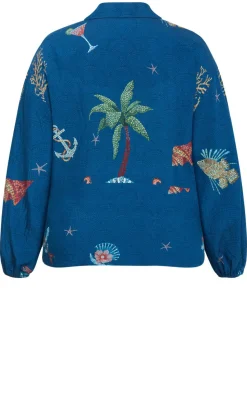 Tia Sea Print Shirt - marine navy