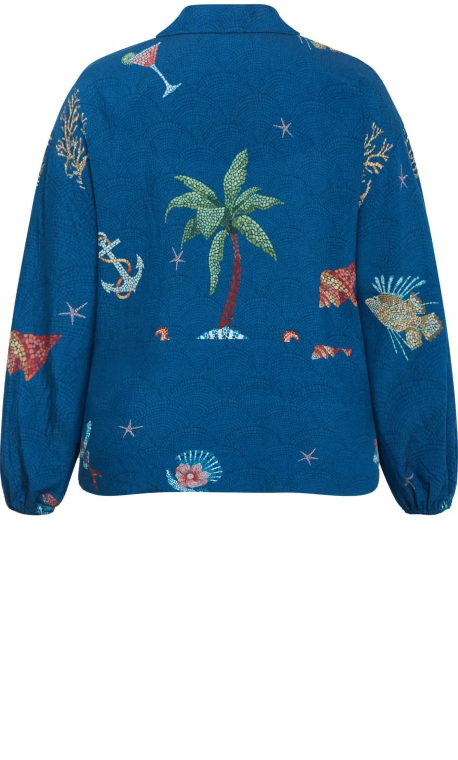 Tia Sea Print Shirt - marine navy