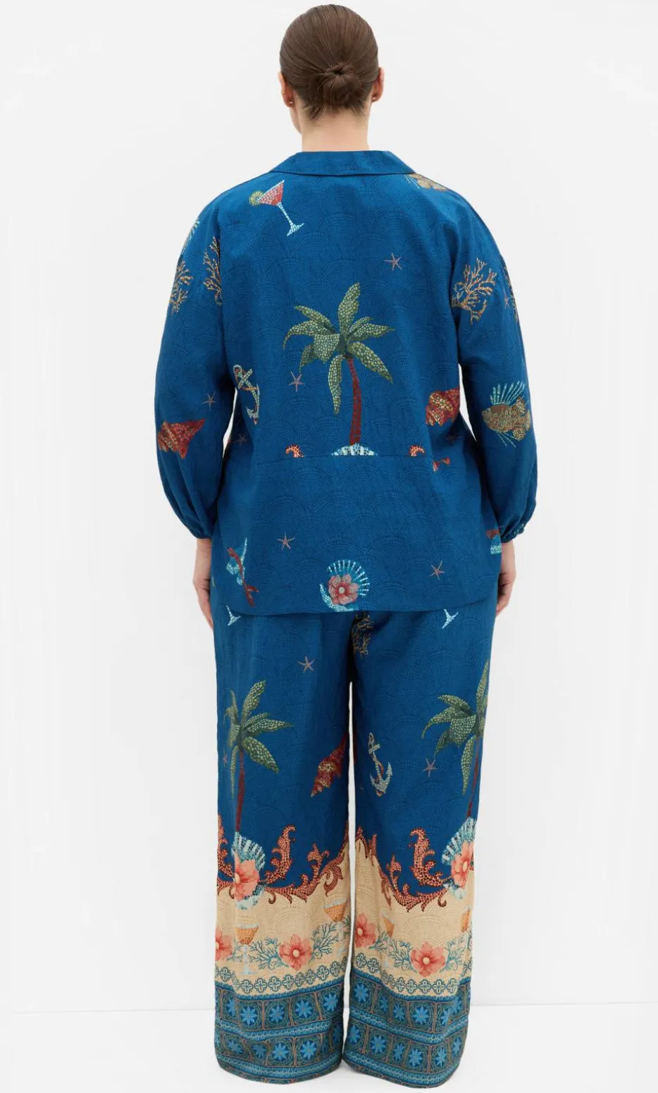 Tia Sea Print Shirt - marine navy
