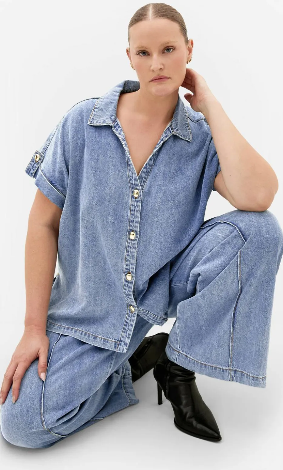 Tilly Cotton Denim Shirt - light wash