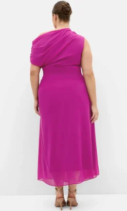 Vivid Colour Maxi Dress - magenta