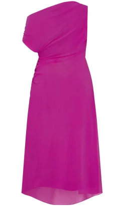 Vivid Colour Maxi Dress - magenta