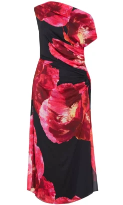 Vivid Print Maxi Dress - black