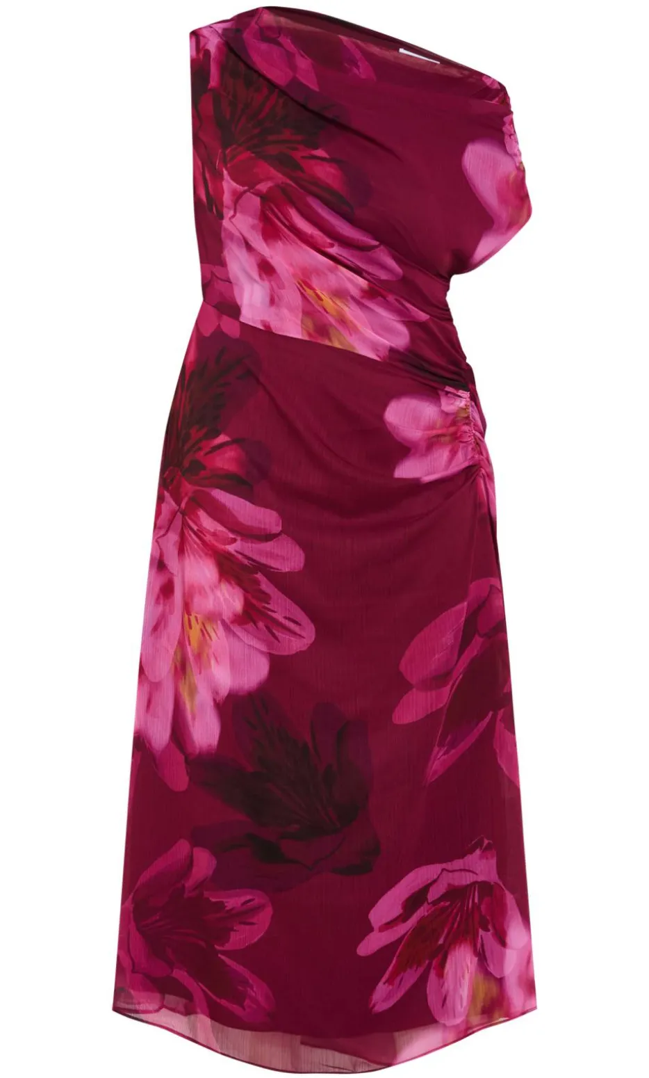 Vivid Print Maxi Dress - raspberry