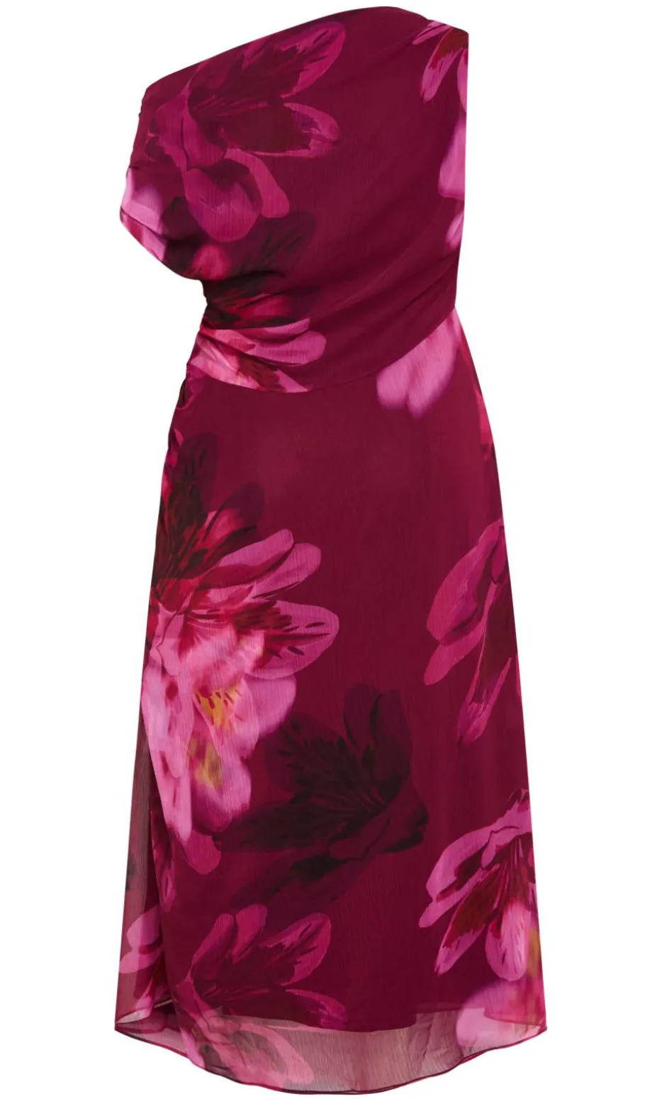 Vivid Print Maxi Dress - raspberry