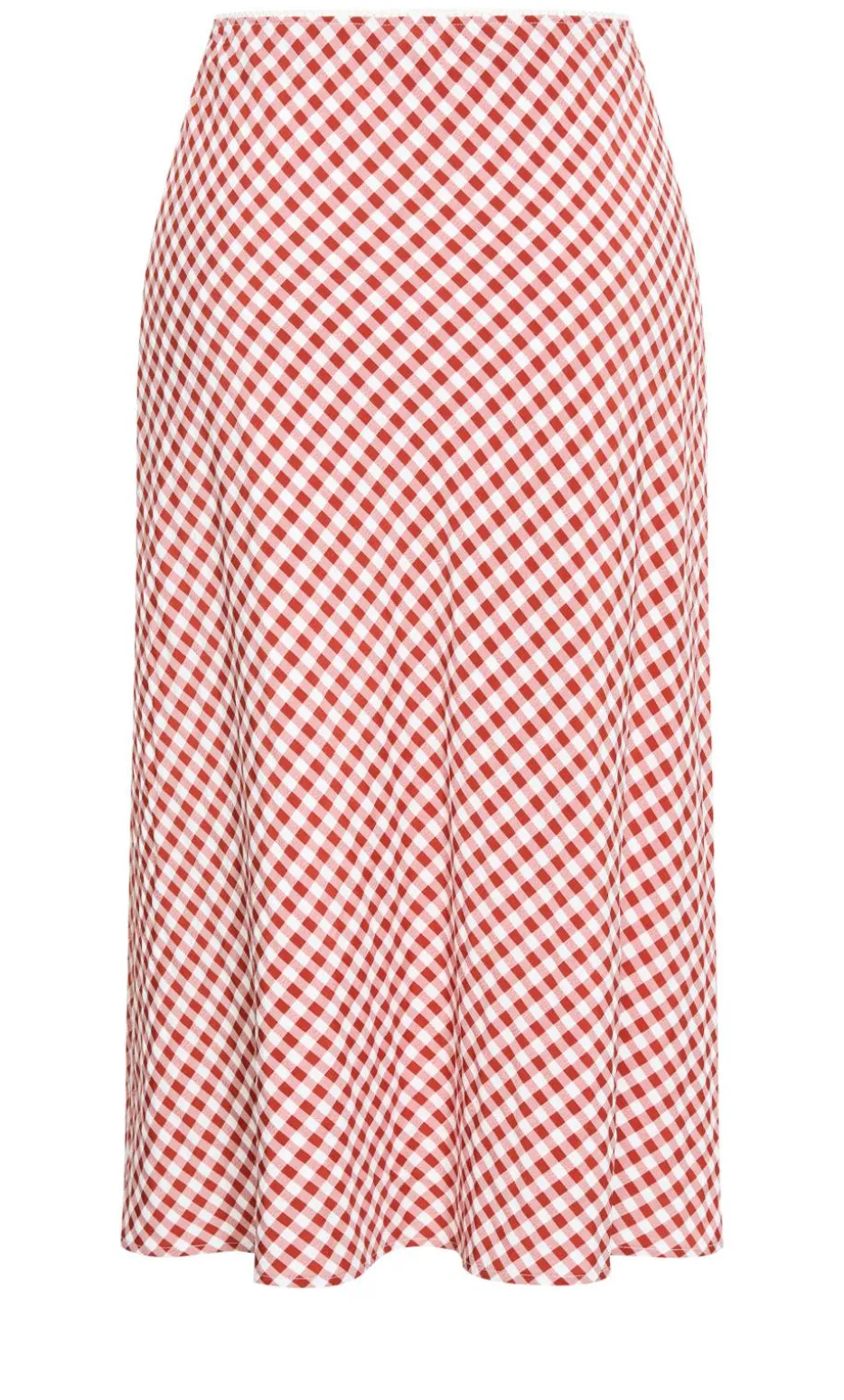 Western Gingham Midi Skirt - rust