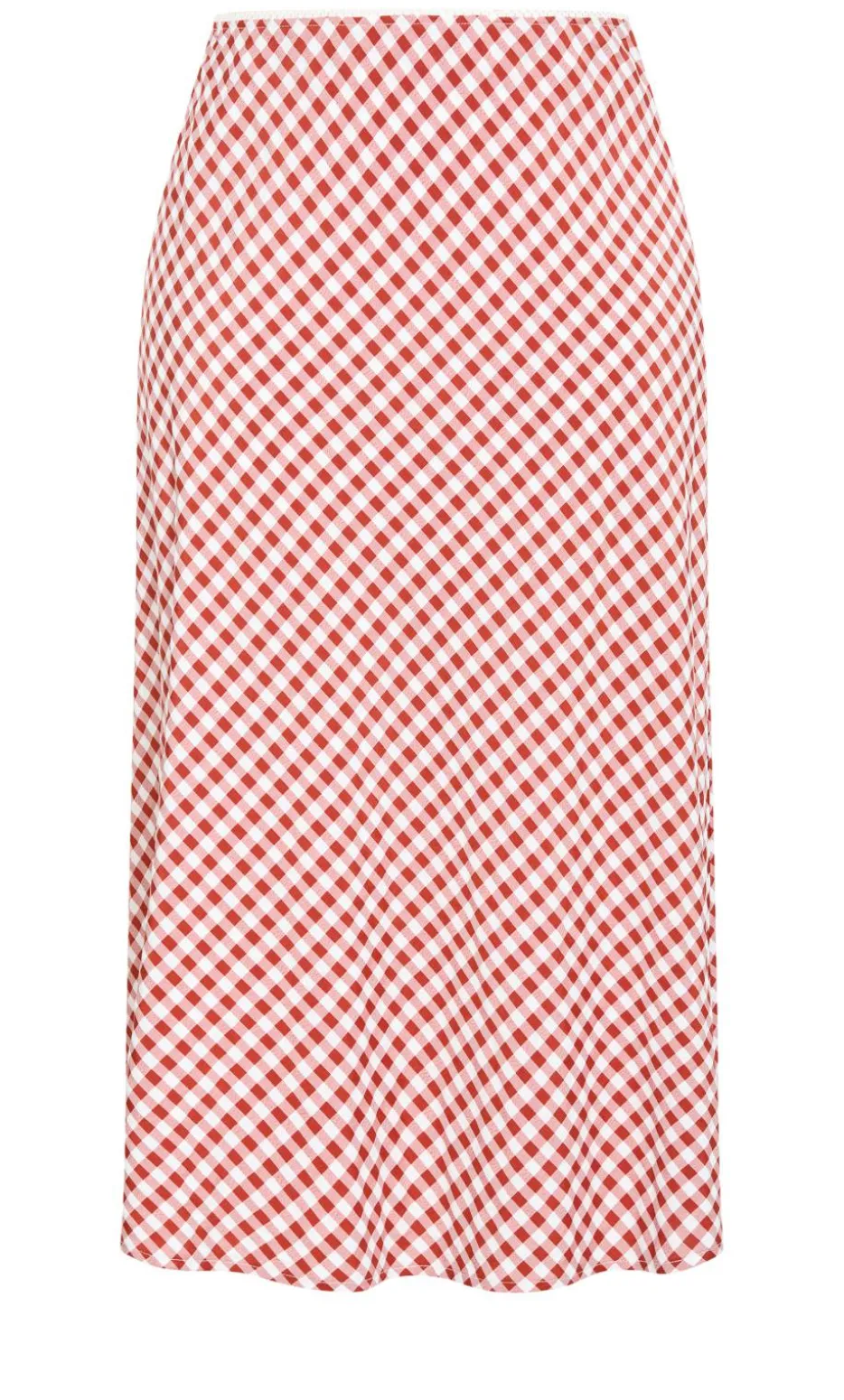 Western Gingham Midi Skirt - rust