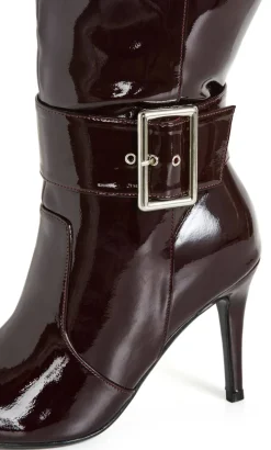 WIDE FIT Alix Long Stiletto Boot - dark cherry