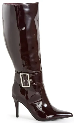 WIDE FIT Alix Long Stiletto Boot - dark cherry