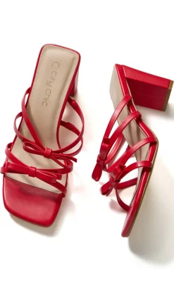 WIDE FIT Ava Mule - red