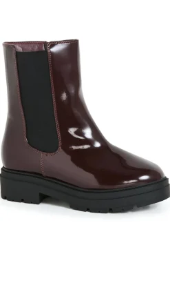 WIDE FIT Chelsea Ankle Boot - dark cherry